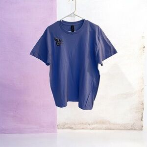 Gildan Purple Short Sleeve Tee with Small Embroidered Design